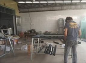 Aluminium and glass installation