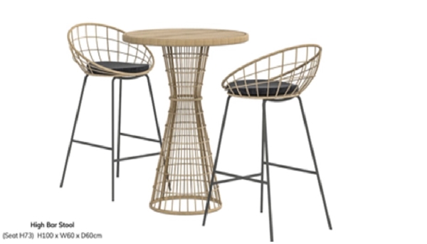 Bar set Cocoon poly rattan