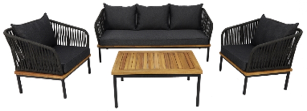 Alu frame with Acacia chat 5 pcs set