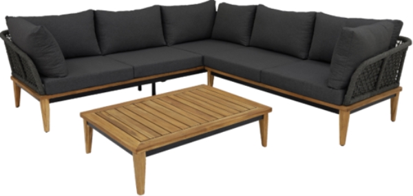 Acacia wood corner sofa set