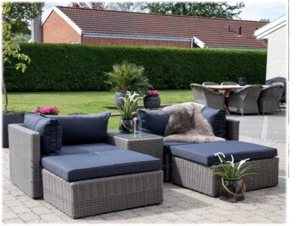 Relax couple bench poly rattan backyard