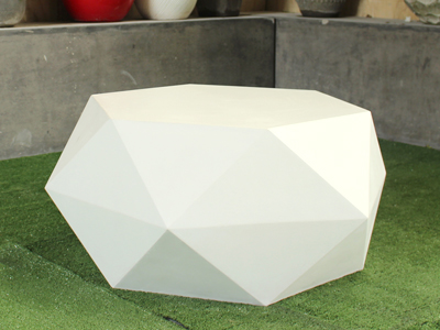 White geometric coffee table