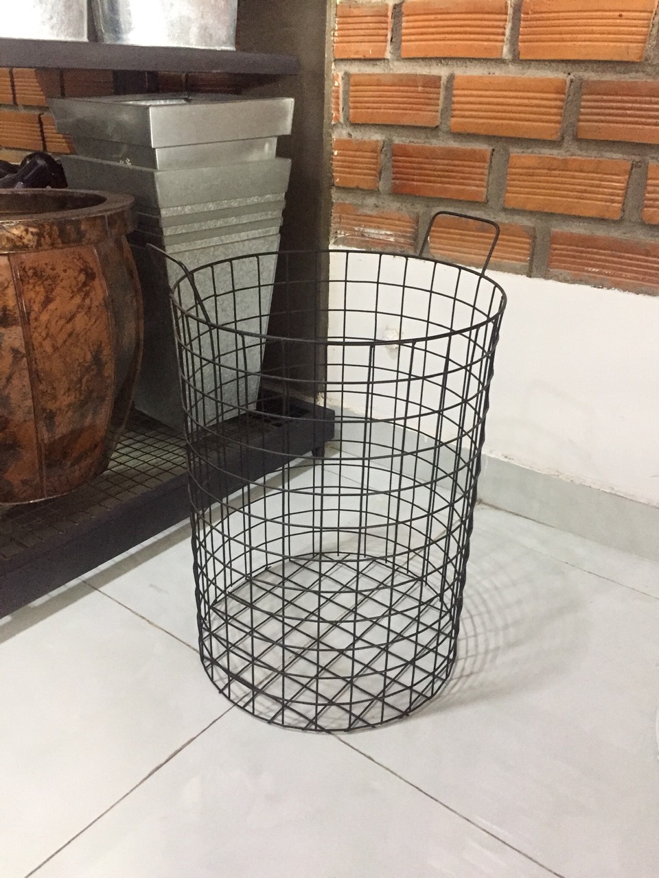 Metal trash cans