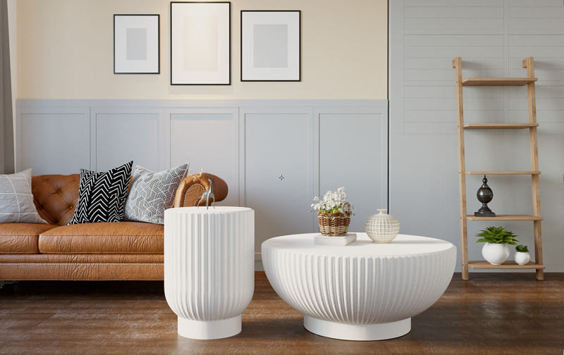 White stool light weight concrete