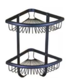 Black brass 2-tier corner rack HM-608H
