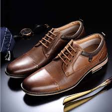 Brown men leather shoes
