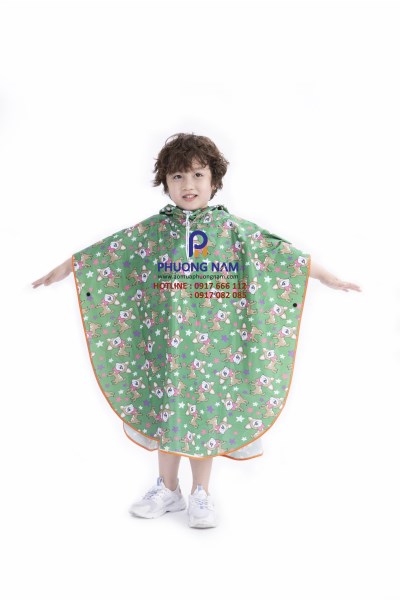 Floral patterned batwing raincoat for kids