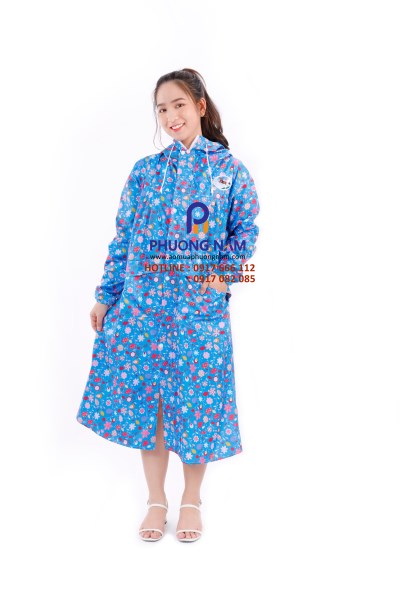 Floral pattern trench coat raincoat