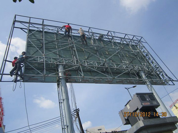 Advertising steel structure