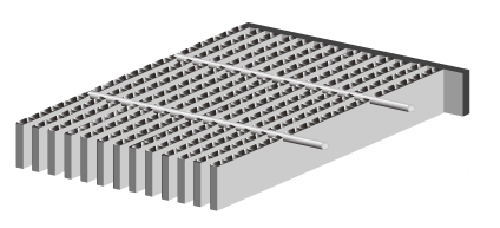 Narrow steel grating floor