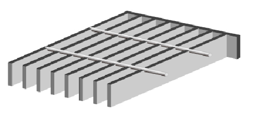 Regular steel grating floor