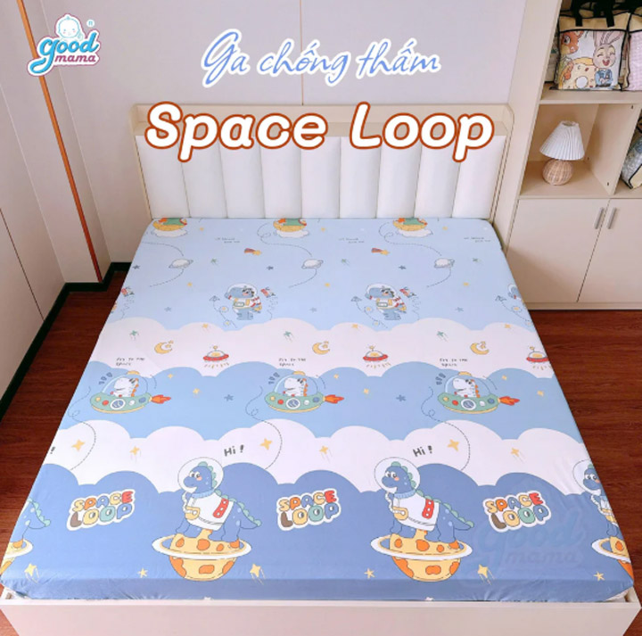 Goodmama Waterproof Fitted Sheet - Space Loop Pattern