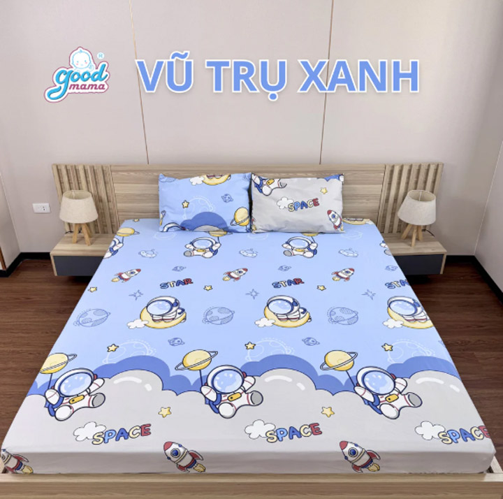 Goodmama Premium Waterproof Fitted Sheet - Blue Space