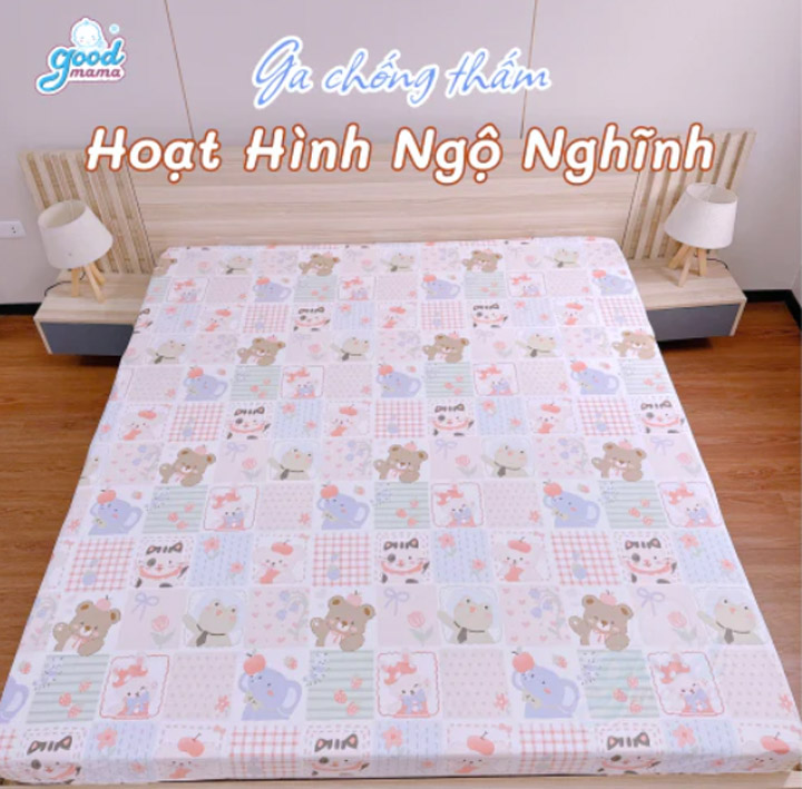 Goodmama Waterproof Fitted Sheet - Cute Cartoon Pattern
