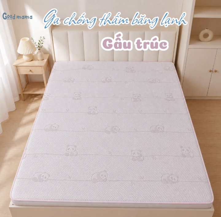 Cooling Waterproof Fitted Sheet - Panda