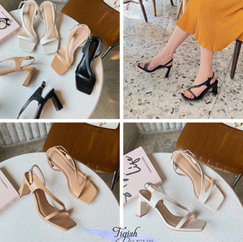 7p square-toe sandals with low block heels
