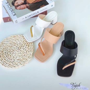 5p square-toe thong clogs