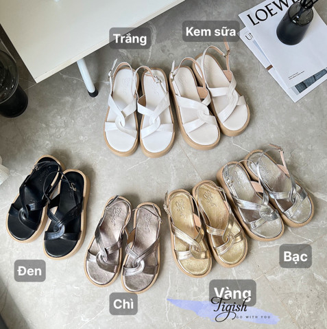 3p round-toe sandals with twisted straps