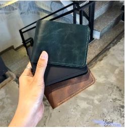 Wax leather wallet
