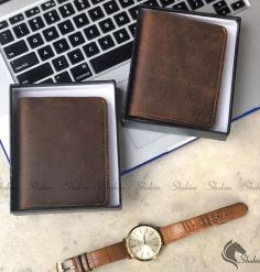 Wax leather wallet
