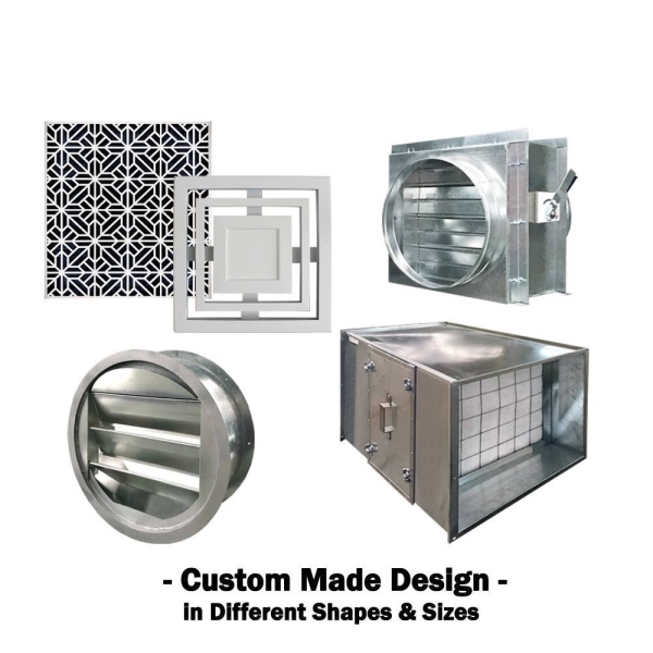 Custom made designs: grilles, diffusers, dampers