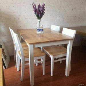Wooden tables and chairs