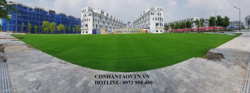 Artificial grass installation for football fields
