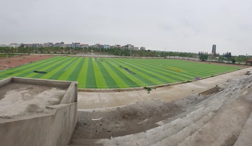 Artificial grass installation for football fields