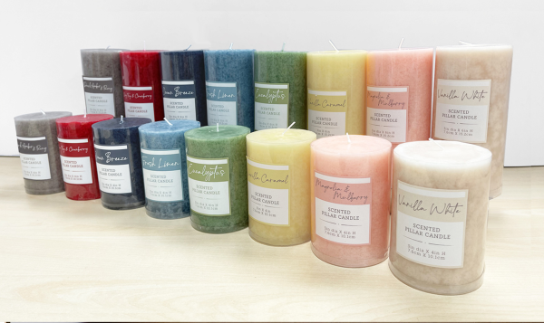 Mottled Pillars Candles