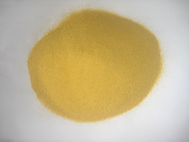 Plastic coated sand