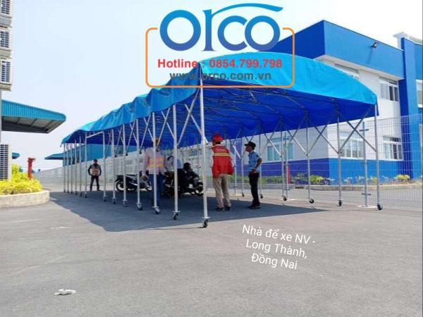 Mobile sliding canopy for vehicle parking