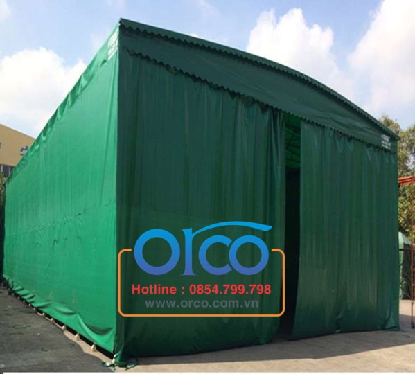 Mobile sliding canopy for goods storage