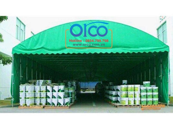 Mobile sliding canopy for goods storage