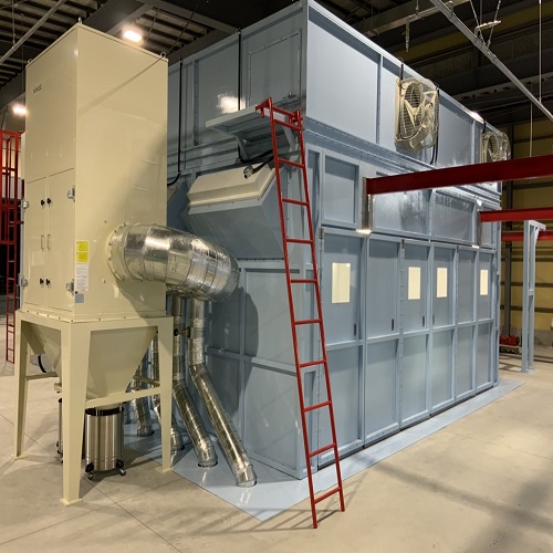 Electrostatic powder coating line