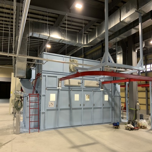 Electrostatic powder coating line