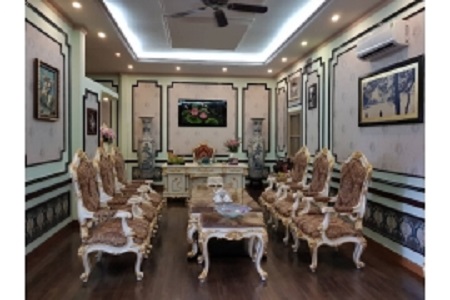 Gold coated table and chair