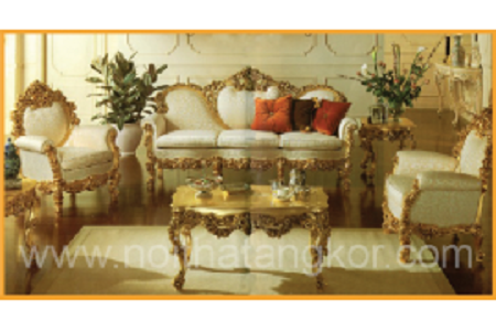 Gold coated table and chair