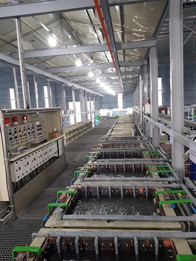 Anodizing aluminum treatment line