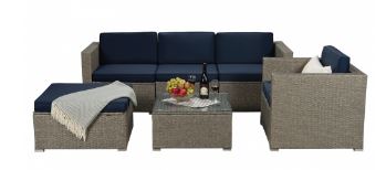Plastic rattan table set