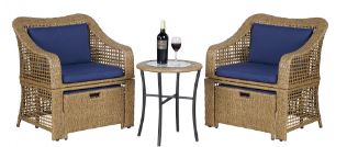 Plastic rattan table set