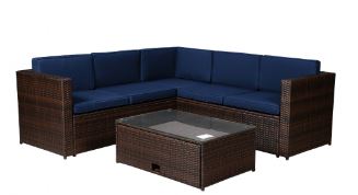 Plastic rattan table set
