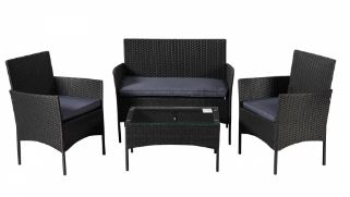 Plastic rattan table set