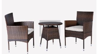 Plastic rattan table set