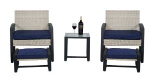 Plastic rattan table set
