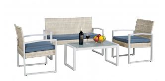 Plastic rattan table set