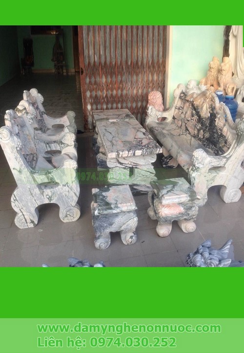 Fine art stone tables and chairs set