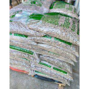 Sawdust wood pellets in 15kg PE bags