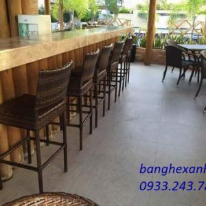 Poly Rattan Bar Table And Chair