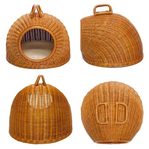 Poly rattan pet basket