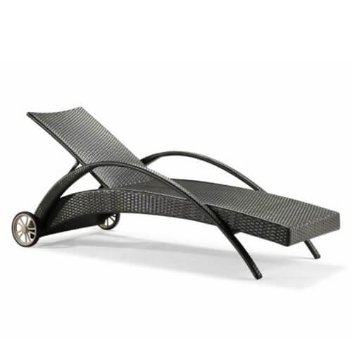 Poly rattan sun lounger